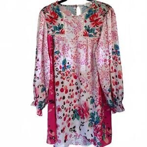 Umgee Pink Floral Long Sleeve Dress